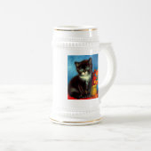 Van Gogh Tuxedo Cat Bierglas (VorderseiteRechts)