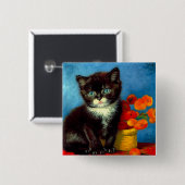 Van Gogh Tuxedo Cat Button (Vorne & Hinten)