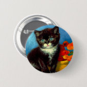 Van Gogh Tuxedo Cat Button (Vorne & Hinten)