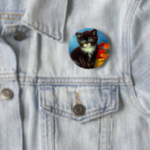 Van Gogh Tuxedo Cat Button (Beispiel)