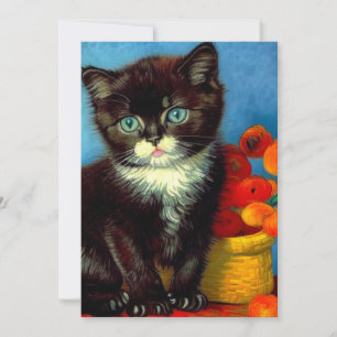 Van Gogh Tuxedo Cat Einladung