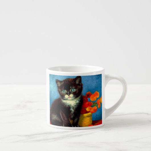 Van Gogh Tuxedo Cat Espressotasse (Rechts)