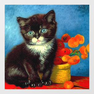 Van Gogh Tuxedo Cat Fensteraufkleber