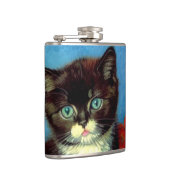 Van Gogh Tuxedo Cat Flachmann (Rechts)