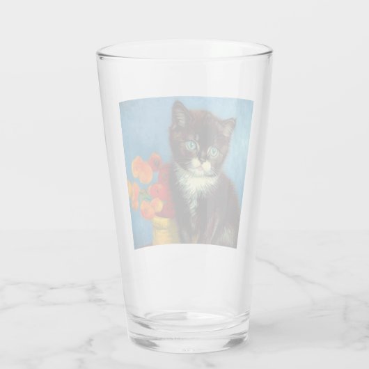 Van Gogh Tuxedo Cat Glas (Rückseite)
