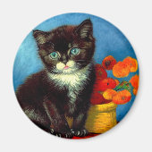 Van Gogh Tuxedo Cat Magnet (Vorne)