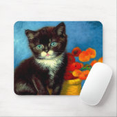 Van Gogh Tuxedo Cat Mousepad (Mit Mouse)