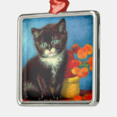 Van Gogh Tuxedo Cat Ornament Aus Metall (Links)
