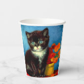 Van Gogh Tuxedo Cat Pappbecher (Rückseite)