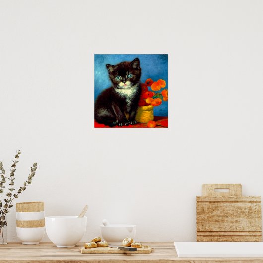 Van Gogh Tuxedo Cat Poster (Küche)