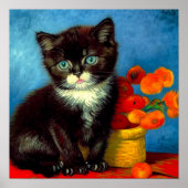 Van Gogh Tuxedo Cat Poster (Vorne)