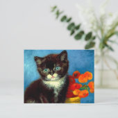 Van Gogh Tuxedo Cat Postkarte (Stehend Vorderseite)