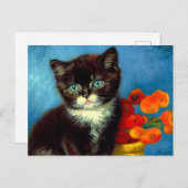 Van Gogh Tuxedo Cat Postkarte (Vorne/Hinten)