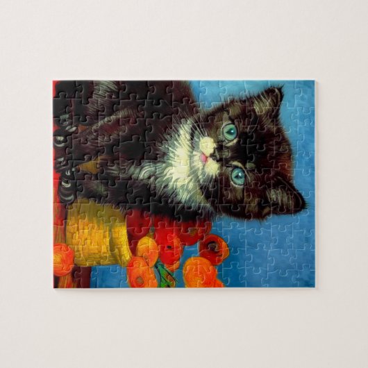 Van Gogh Tuxedo Cat Puzzle (Horizontal)