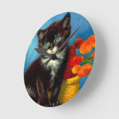 Van Gogh Tuxedo Cat Runde Wanduhr (Winkel)