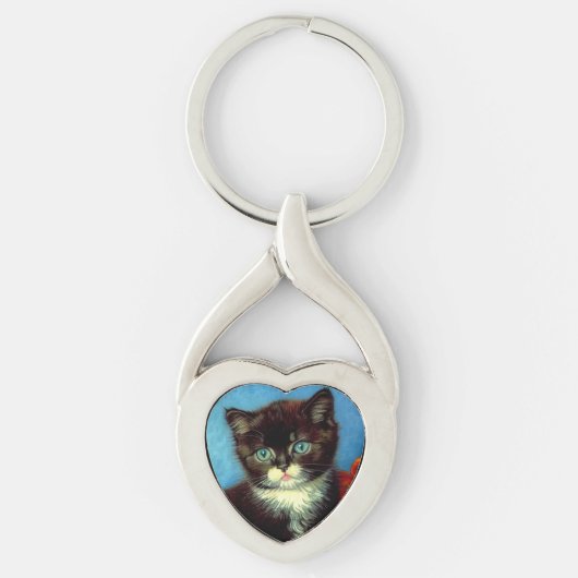 Van Gogh Tuxedo Cat Schlüsselanhänger (Vorderseite)
