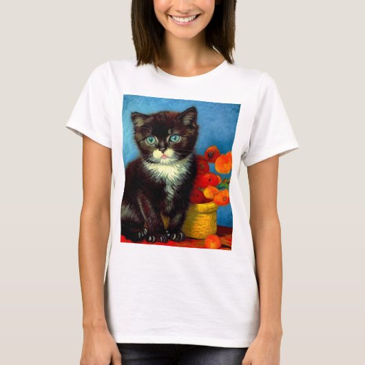 Van Gogh Tuxedo Cat T-Shirt (Vorderseite)