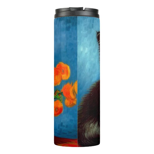 Van Gogh Tuxedo Cat Thermosbecher (Rückseite)