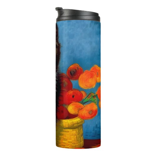 Van Gogh Tuxedo Cat Thermosbecher (Nach rechts gedreht)