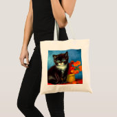 Van Gogh Tuxedo Cat Tragetasche (Vorderseite (Produkt))