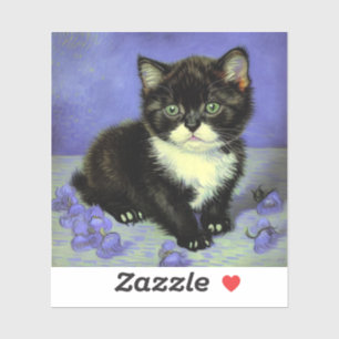 Van Gogh Tuxedo Kitten Aufkleber