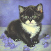 Van Gogh Tuxedo Kitten Aufkleber (Vorderseite)