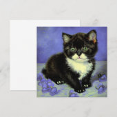 Van Gogh Tuxedo Kitten Einladung (Vorne/Hinten)