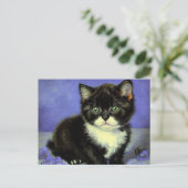 Van Gogh Tuxedo Kitten Feiertagspostkarte (Stehend Vorderseite)