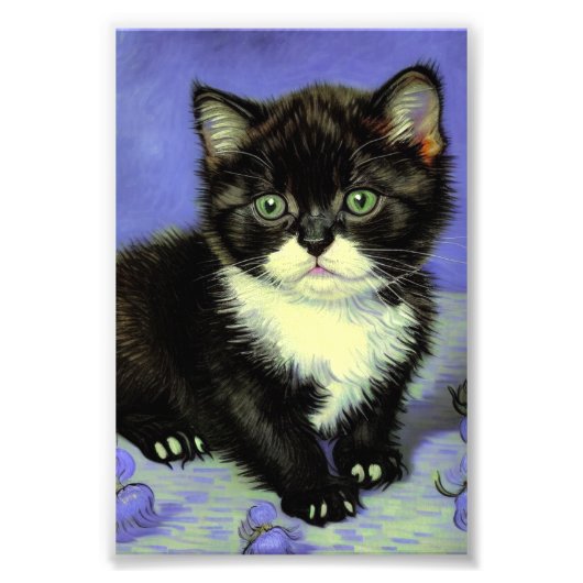 Van Gogh Tuxedo Kitten Fotodruck (Vorne)