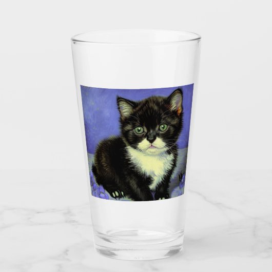 Van Gogh Tuxedo Kitten Glas (Vorderseite)