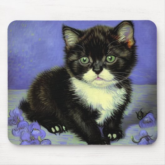 Van Gogh Tuxedo Kitten Mousepad (Vorne)