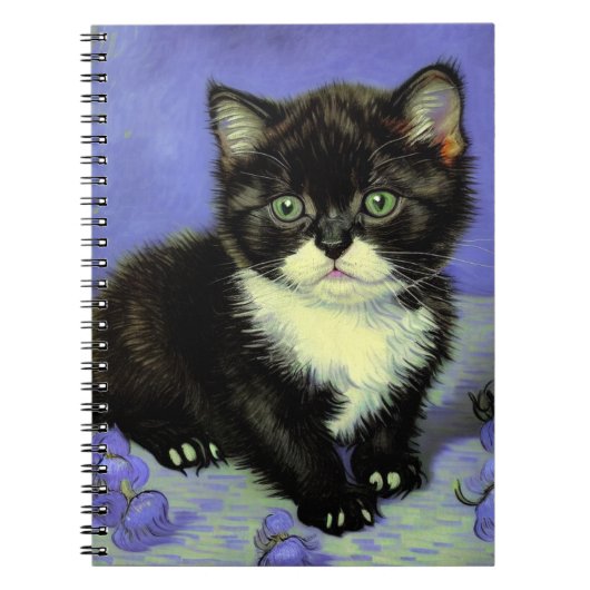 Van Gogh Tuxedo Kitten Notizblock (Vorderseite)