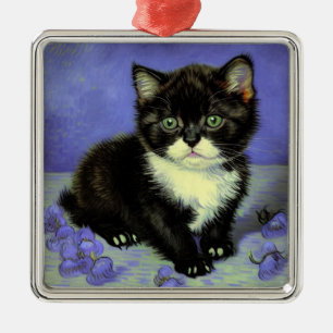 Van Gogh Tuxedo Kitten Ornament Aus Metall