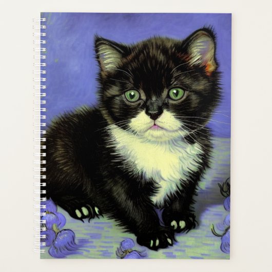 Van Gogh Tuxedo Kitten Planer (Vorderseite)