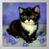 Van Gogh Tuxedo Kitten Poster (Vorne)