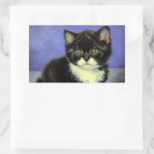Van Gogh Tuxedo Kitten Rechteckiger Aufkleber (Tasche)