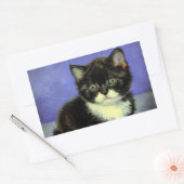 Van Gogh Tuxedo Kitten Rechteckiger Aufkleber (Umschlag)