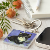 Van Gogh Tuxedo Kitten Schlüsselanhänger (Vorderseite rechts)