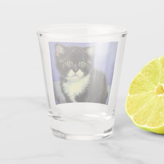 Van Gogh Tuxedo Kitten Schnapsglas (Rückseite)