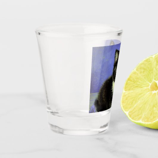 Van Gogh Tuxedo Kitten Schnapsglas (Links)