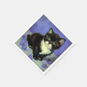 Van Gogh Tuxedo Kitten Serviette (Ecke)