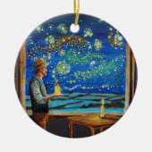 Van Gogh und die sternigen Nachtfechten Keramik Ornament (Vorne)