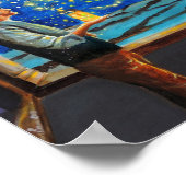 Van Gogh und die sternigen Nachtfechten Poster (Ecke)