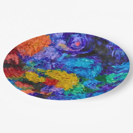 Van Gogh und Monet Inspiriert Paper-Teller Pappteller (Schrägansicht)