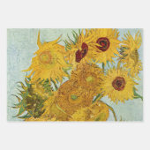Van Gogh - Vase mit 12 Sonnenblumen Geschenkpapier Set (Vorderseite)