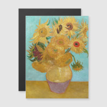 Van Gogh - Vase mit 12 Sonnenblumen Magnetkarte