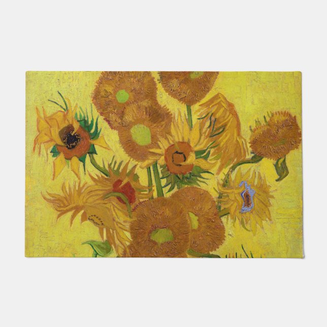 Van Gogh - Vase mit 15 Sonnenblumen Fußmatte (Vorderseite)