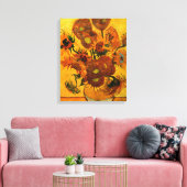 Van Gogh - Vase mit 15 Sonnenblumen Leinwanddruck (Insitu (Wohnzimmer))