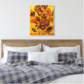 Van Gogh - Vase mit 15 Sonnenblumen Leinwanddruck (Insitu (Schlafzimmer))