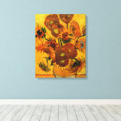 Van Gogh - Vase mit 15 Sonnenblumen Leinwanddruck (Insitu (Holzboden))